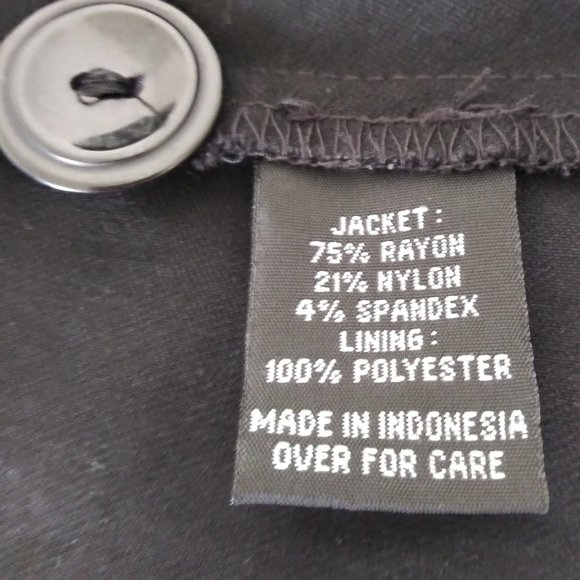 4/$20 BCX Black Ruched Fitted Blazer Jacket Junior Size XL Stretch Fabric - Picture 5 of 6